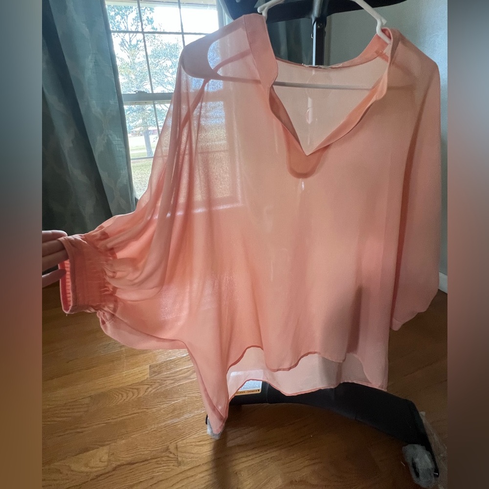 Umgee- Sheer Peach Blouse- Women’s Size M